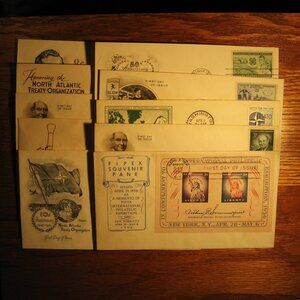 First Day of Issue 1950's cover letters unused lot of 10